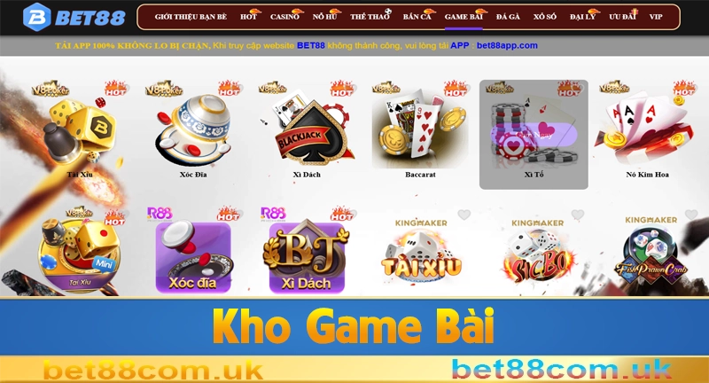 Game bài bet88 7 Kho game bài thuần Việt tại game bài Bet88